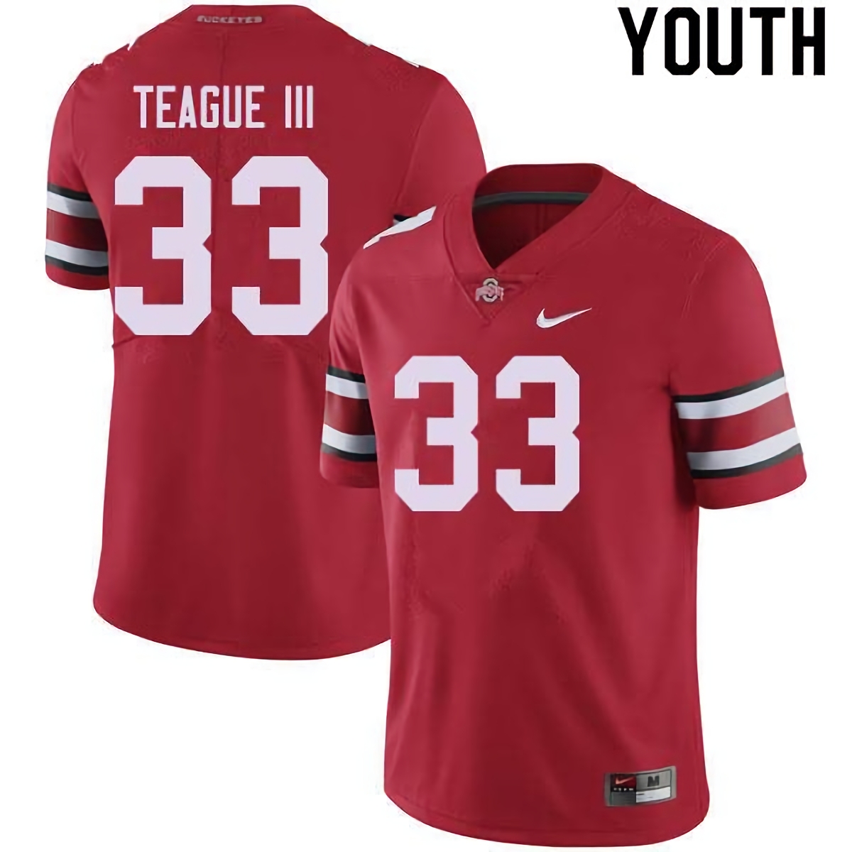 Master Teague III Ohio State Buckeyes Youth NCAA #33 Nike Red College Stitched Football Jersey FNR7056ZL